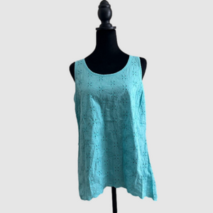 J. Jill Eyelet Lace Tank Top, Petite Scalloped Hem Capri Small